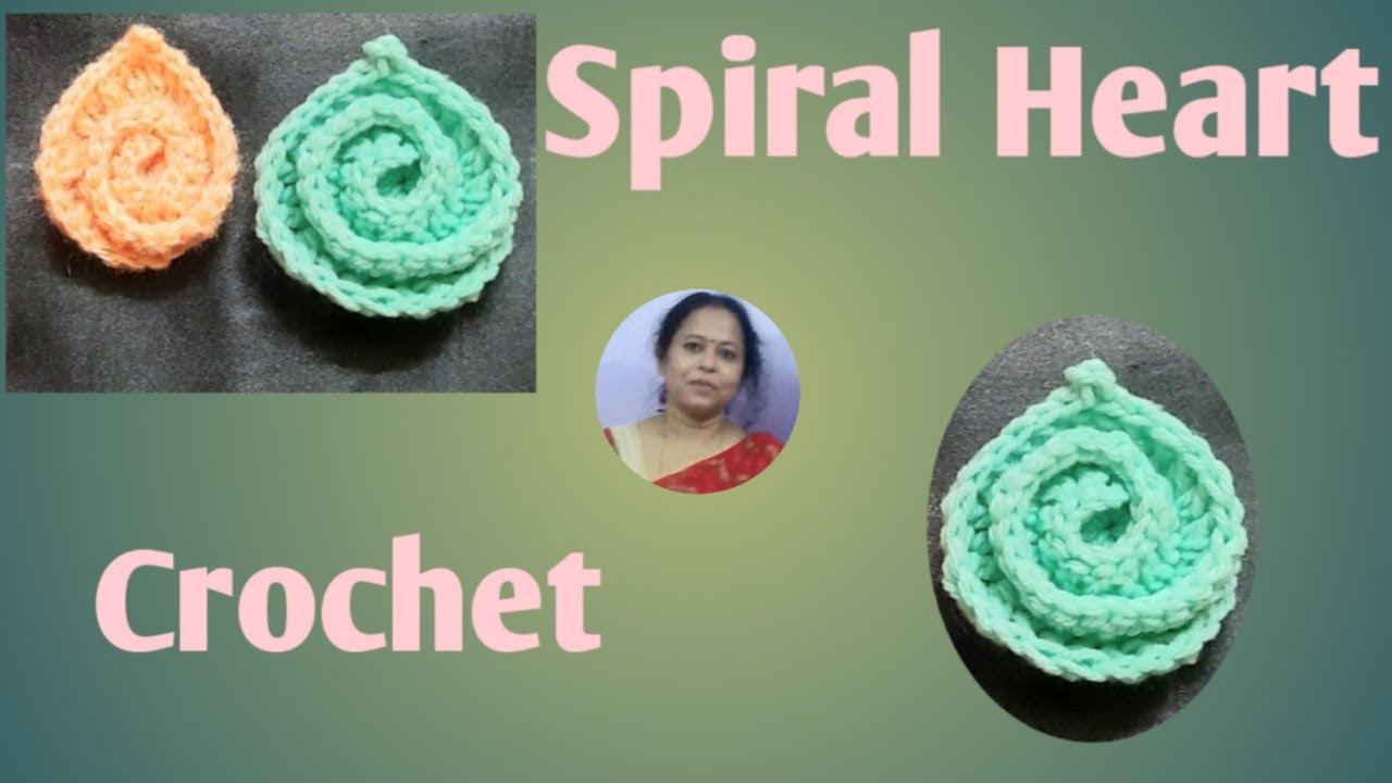 Crochet Spiral Heart || Crochey Spiral RoseHeart tutorial || Step by Stap