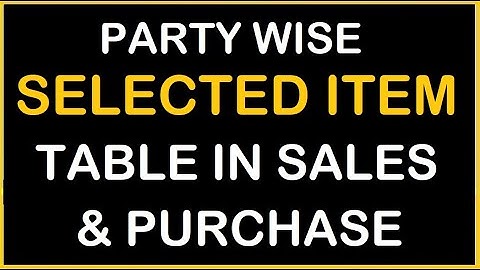 PARTY WISE SET ITEM SEARCH TABLE IN SALES & PURCHASE  | TDL FOR TALLY PRIME