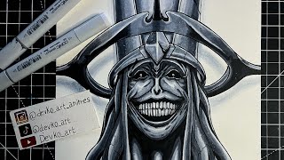 SOLO LEVELING | Drawing The Statue of God | Copic | Timelapse