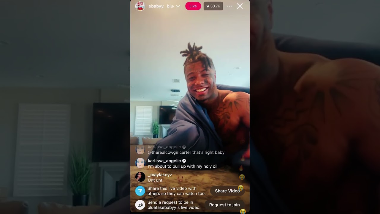 Blueface IG LIVE with New girlfriend & female rapper 