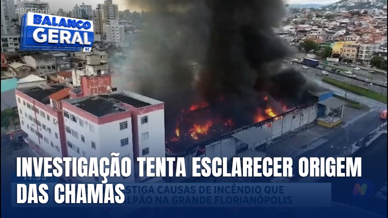 Perícia busca identificar causa de incêndio que destruiu galpão em São José