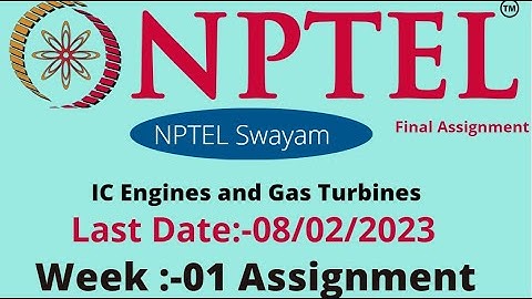 NPTEL// IC Engines and Gas Turbines // Week -01 /// Assignment solution/// @educationwallah7735