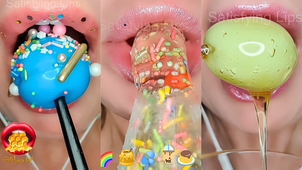 ASMR Satisfying Eating Emoji Food Challenge Mukbang Sounds