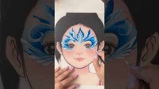 Frozen-Inspired Elsa Face Paint in Just Seconds! ✨❄️ #frozen #elsa #facepaint #facepainting