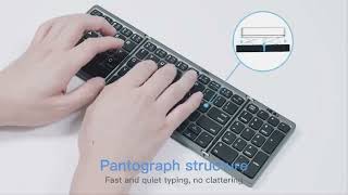 Beyour Folding Bluetooth Wireless Keyboard Foldable Numeric Keypad Number Pad for Windows....