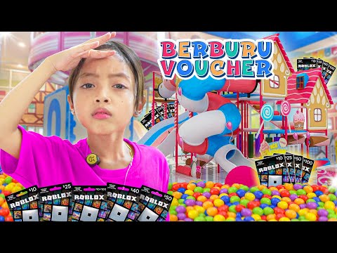 LEIKA HAVING ROBLOX GIFT CARDS HUNT IN THE PLAYGROUND FUNNY KIDS CHALLENGE