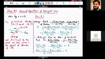 XII Math Chap 3 Gen Eq of Straight Line - Basics - Solution by Sir Ahsan Abdullah Patel - Part 1