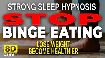(VERY STRONG) Sleep Hypnosis to Stop Binge Eating - Lose Weight and Become Healthier | Dark Screen