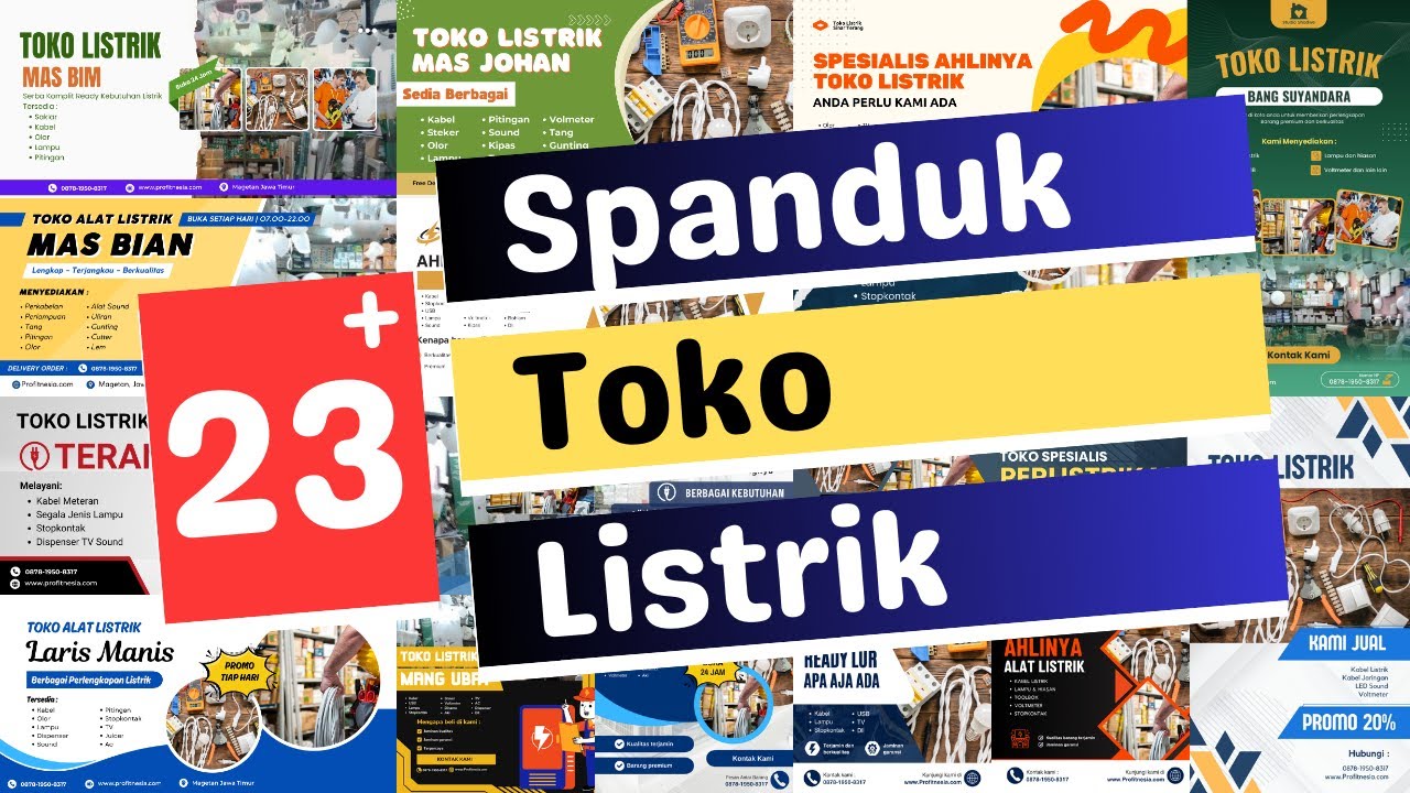 23+ Contoh Spanduk/Banner Toko Listrik | Pembawa Hoki, Tampak Jelas & Modern!