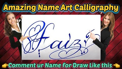 Faiz Name Signature Calligraphy Status | How to Draw, Cursive Calligraphy with Cut Marker