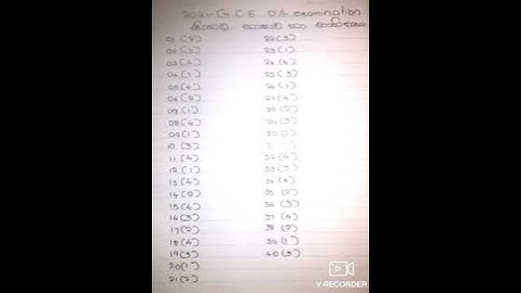 2021 G.C.E O/L Sinhala anwars