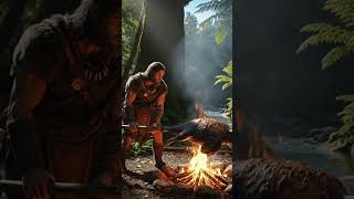 The Primitive Feast | A Stoic Hunter in the Ancient Forest (Cinematic 8K Realism) #PrimitiveLife