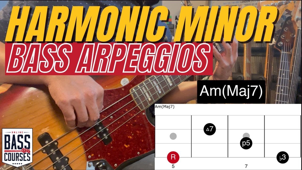 Harmonic Minor Harmonised Arpeggios For Bass Guitar YouTube