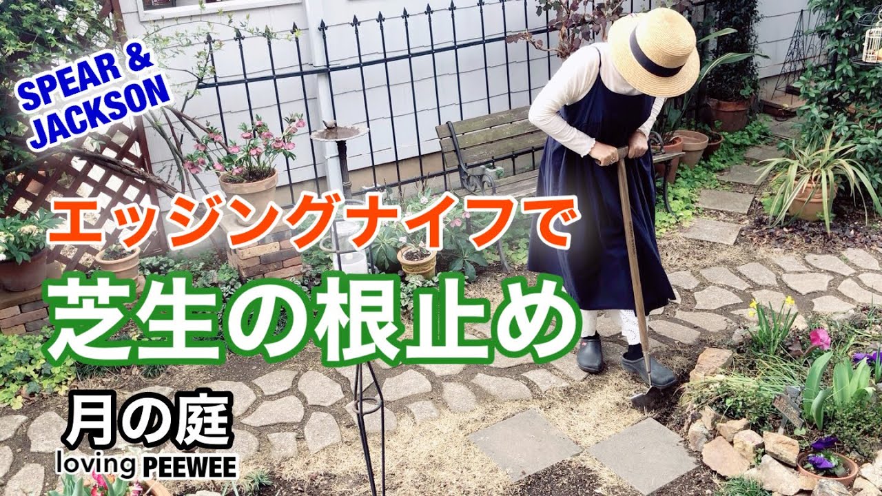 Preventing grass roots with an edging knife - YouTube