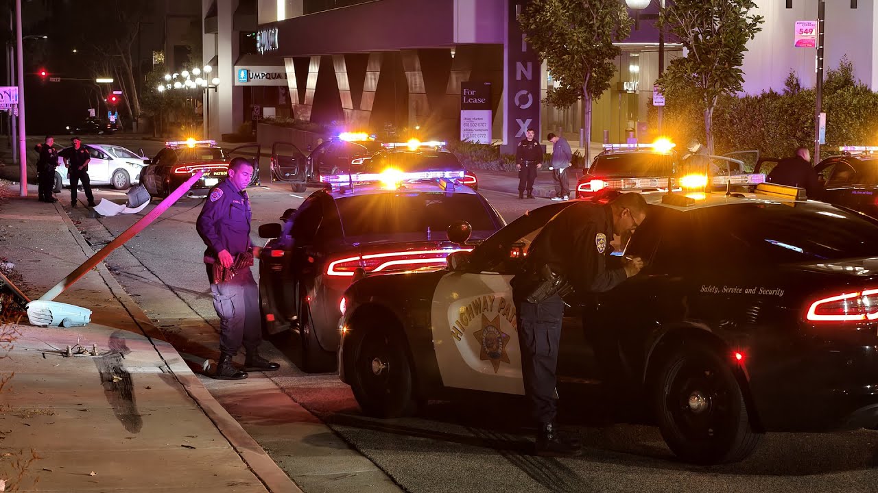 CHP Pursuit Comes To An End When Suspect Crashes In Glendale - YouTube