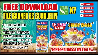 DESAIN BANNER ES BUAH JELLY BALL FREE CORELDRAW X7