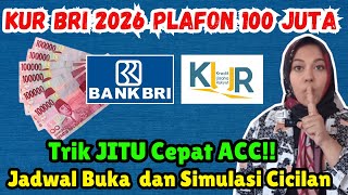 KUR BRI 2026 Plafon 100 Juta⁉️ Jadwal Buka  Simulasi Cicilan | Cara Pinjam Uang KUR BRI TERBARU 2026