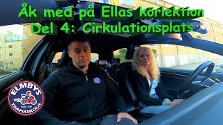 Åk med Ella på körlektion i Stadskörning (Cirkulationsplats) Del 4 av 8 [4K-UHD]