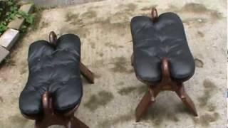 Camel Saddle Stools - With Inlaid brass design