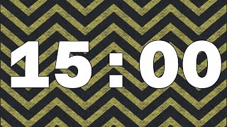 Free Countdown Timer | Yellow Chevron Pattern | 15 minutes