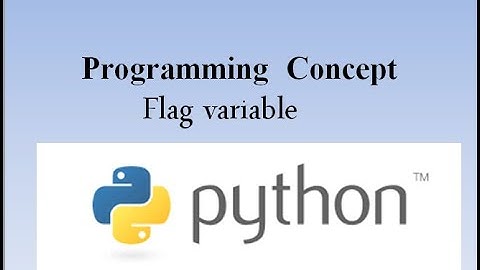 flag variable in python|flag in python