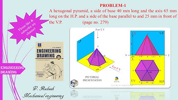 problem no. 1, Projections of solids-I Solutions (Engineering drawing by N. D. BHATT)