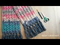 كروشيه كوفيه _ شال مستطيل بغرزة الصدفة _ crochet shawl _ Ozzy Crochet