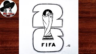 How To Draw FIFA World Cup 2026 Logo ⚽️ FIFA World Cup 2026 Trophy Drawing  