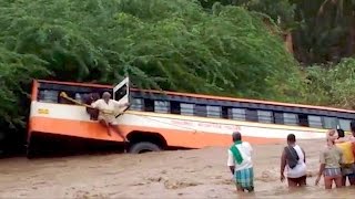 Quick-thinking Indian villagers save day after bus falls into river