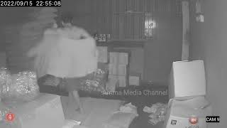 Ghost that pushes objects away from a sleeping person. Horror Scary Ghost Cctv record.