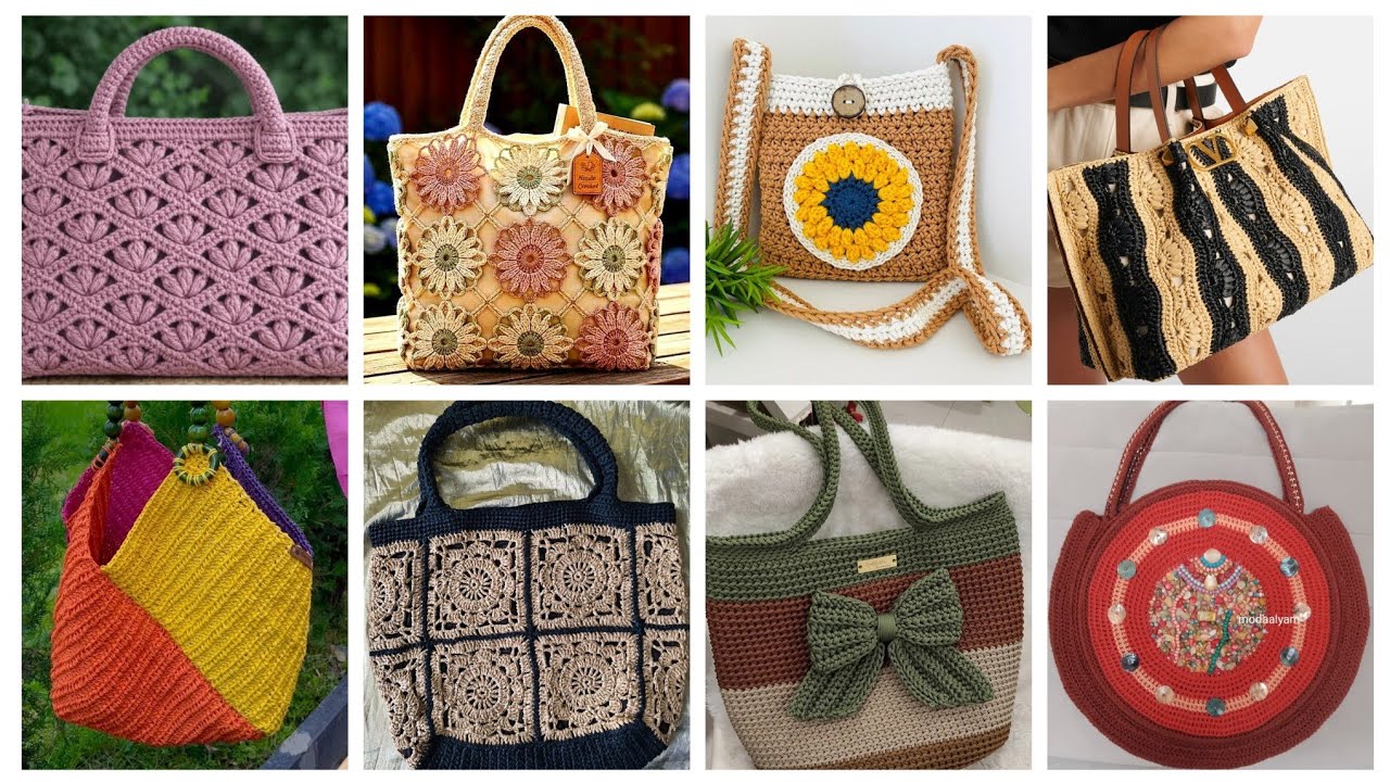 #1 unique stylish crochet hand bags designs/latest attractive crochet purse designs