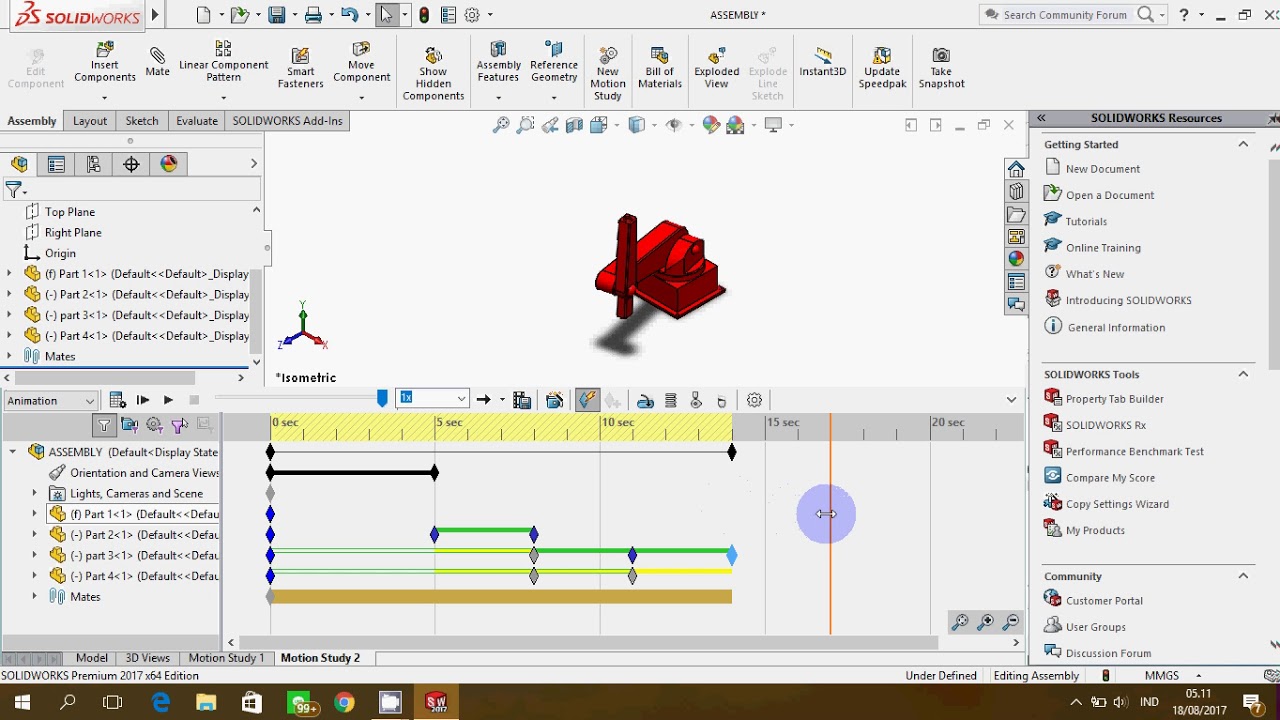 SOLIDWORKS GAMPANG BANGET!!! | TUTORIAL SOLIDWORKS #1 : MOTION STUDY ...