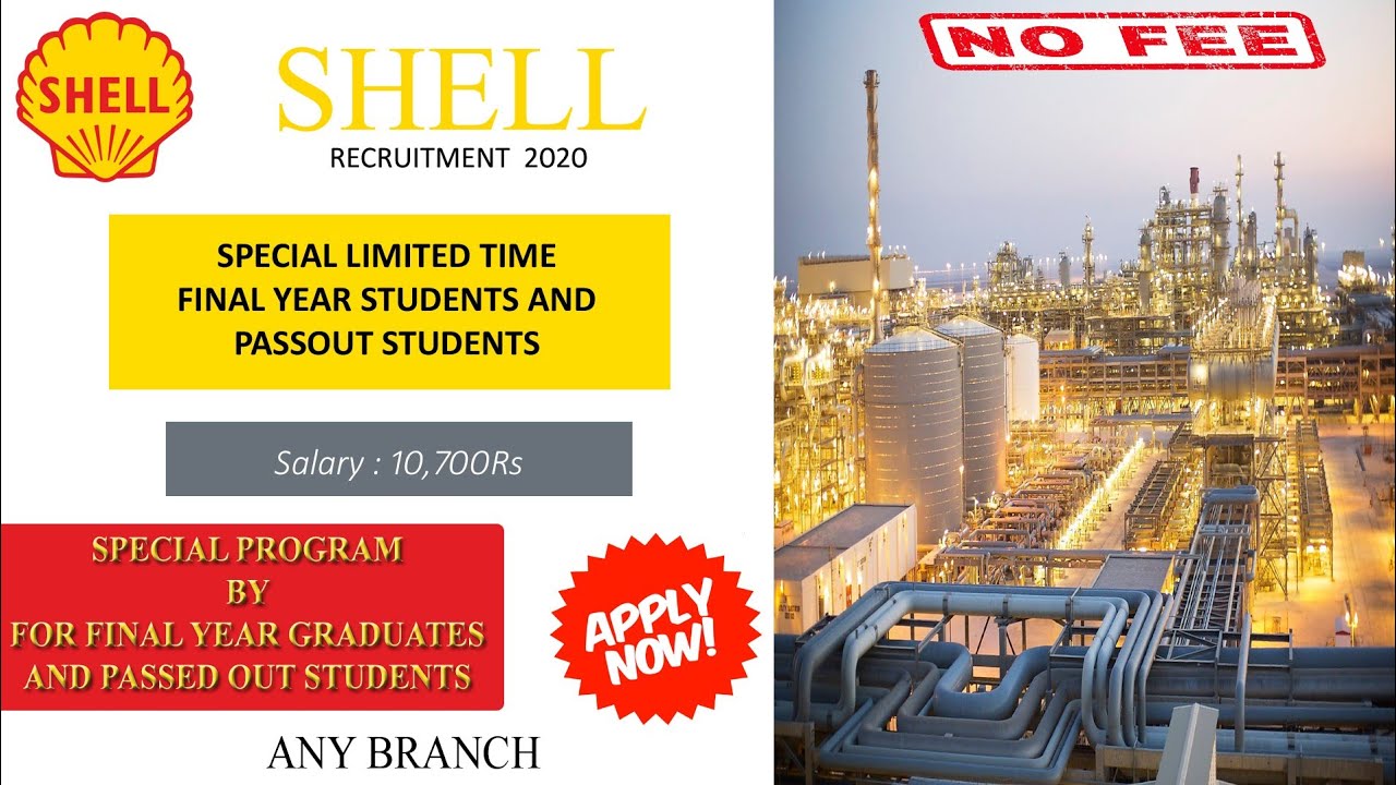 SHELL Recruitment 2020 SHELL GRADUATE PROGRAM Salary ₹1,07,000