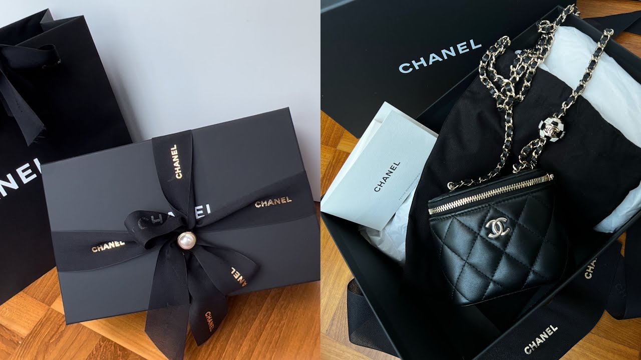 CHANEL 23C MINI VANITY PEARL CRUSH UNBOXING  Square Mini Vanity in Lambskin  Light Gold Hardware 