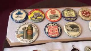 Vintage Compact Mirror Advertising Buttons SOLD