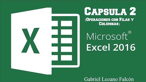 Cápsula 2 Excel (Operaciones con Filas y Columnas)