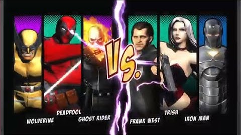 ULTIMATE MARVEL VS. CAPCOM 3 Deadpool/Wolverine/Ghost Rider vs Iron Man/Frank West/Trish