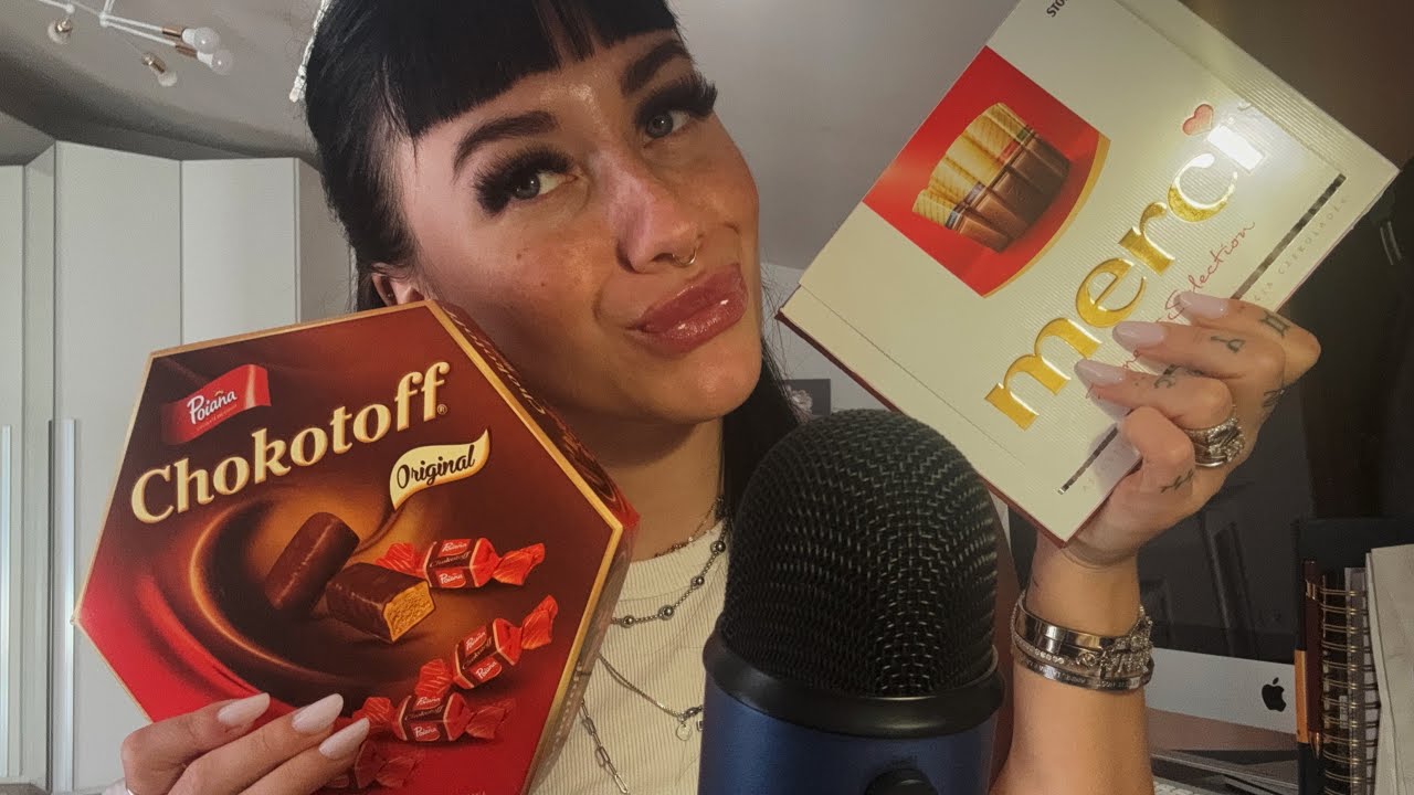 ASMR Incerc ciocolata romaneasca MOUTH SOUNDS, WHISPER