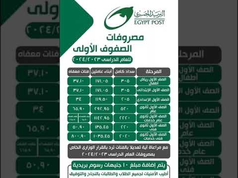 مصروفات المدرسة للصفوف الاولى