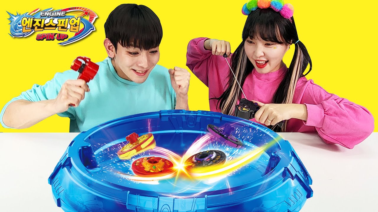 지금까지 이런 팽이는 없었다! 최강 파워 엔진스핀업 팽이 대결!