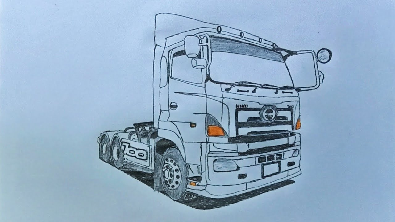 CARA MENGGAMBAR TRUK HINO 700