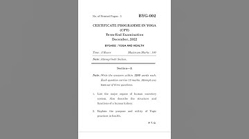 BYG-002   DECEMBER-2022 QUESTION PAPER IGNOU