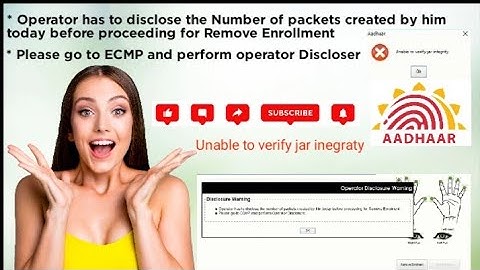 Operator has to disclose the number of packets for today before proceeding for enrollment !! 2024