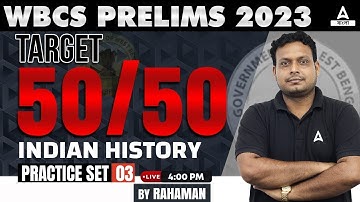 WBCS Prelims Preparation l WBCS Indian History MCQs l By Rahaman Sir | Part 3 | Adda247 Bengali