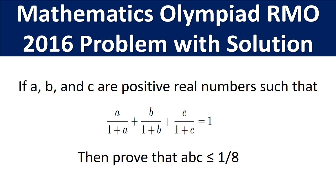 Mathematics Olympiads Solved Problem RMO 2016 Problem with Solution ...