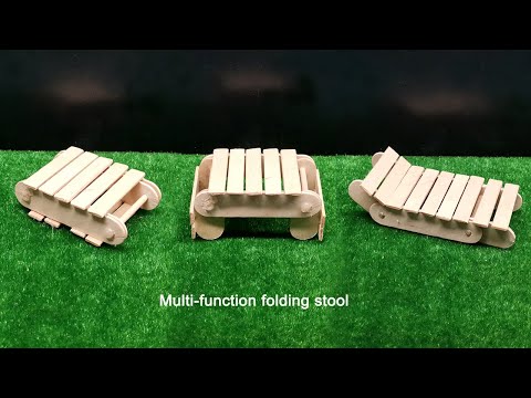 How to make a folding sunbed using Popsicle Sticks-DIY folding small seat