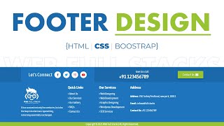 How To Build A Gorgeous Footer With HTML & CSS | Step By Step | Web Full Stacks