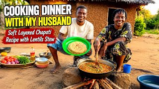 Quick & Easy Dinner With My Husband ❤️ Soft Layered Chapati & Lentil Stew | Dream Home Progress screenshot 4