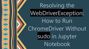 Resolving the WebDriverException: How to Run ChromeDriver Without sudo in Jupyter Notebook
