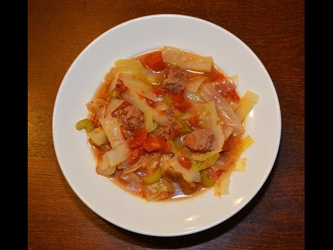 Fast Cabbage Soup with Beef in a Pressure Cooker